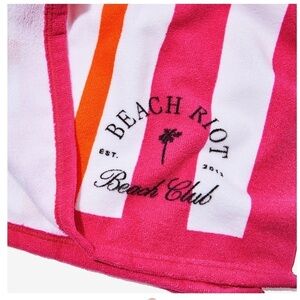 Beach Riot Beach Club Towel- Pink/Orange Stripe NEW